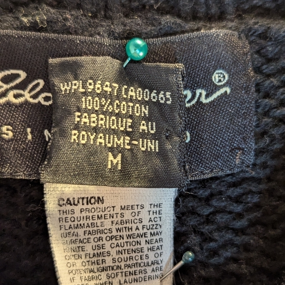 💙 Navy Eddie Bauer M Pullover Sweater Cotton Vintage Coastal - Picture 5 of 14